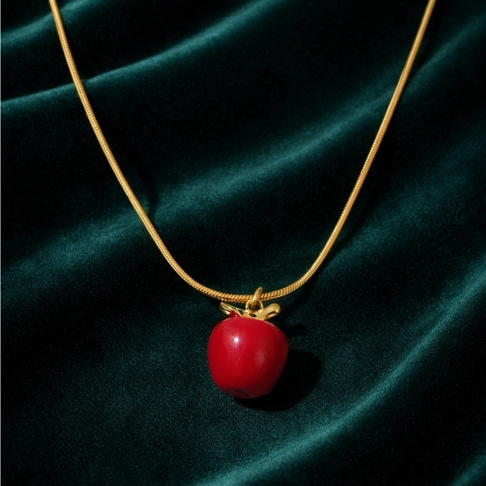 Red Apple Gold Necklace